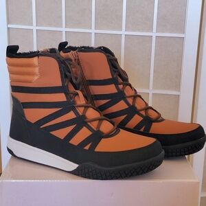 Women's Winter Walking Boots Zip-Up Lightweight Cozy Ankle Bootie with Laces /8M